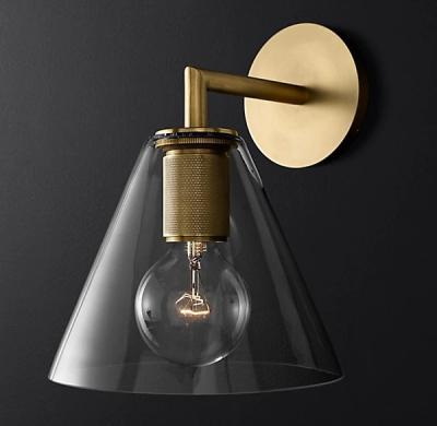 China Lacquered Burnished Brass Finish Sconce Wall Lights Indoor Modern Screw In for sale