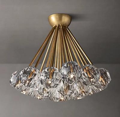 China Clear K9 Glass Luxury Ceiling Lights Polished Nickel Finish for sale