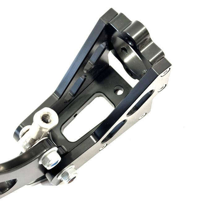Deluxon hydraulic handbrake - detailed shot of mounting base and components