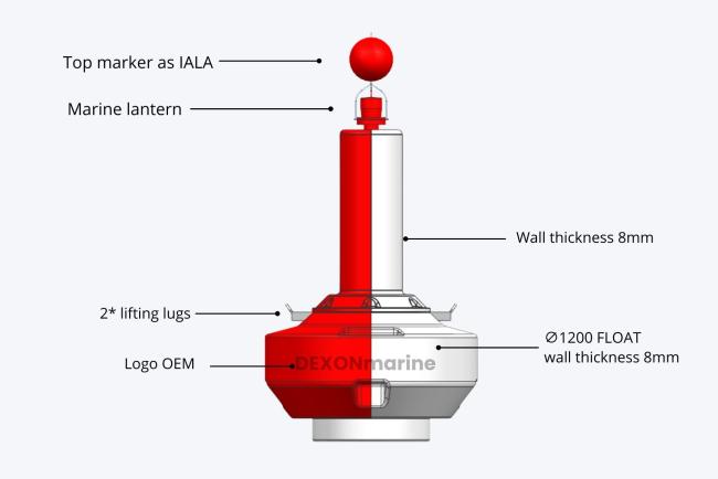 DMF1200 Safe Water Buoys for hazardous markings