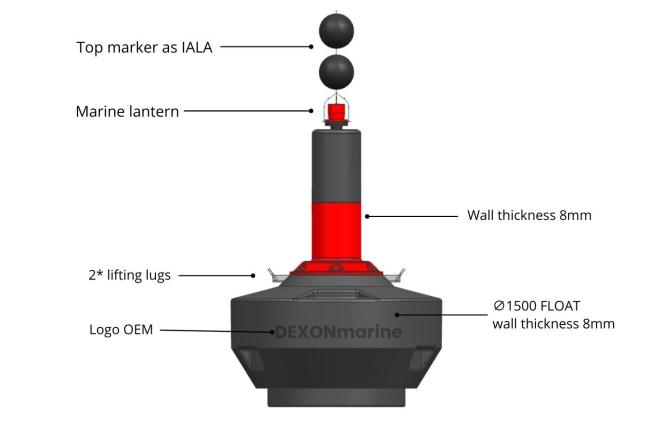 DMF1500 Isolated Danger Marine Navigation Buoy