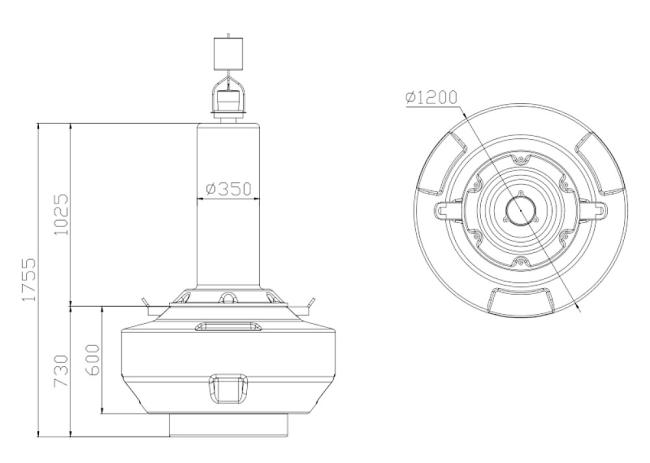 Cardinal marker marine buoy
