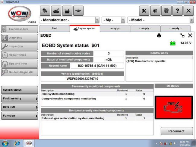 WOW Snooper Software Display 2
