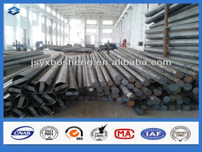 China 69kv Voltage Square steel pole 9m 30FT height Carbon structural steels round metal post for sale