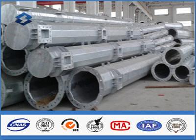 China Q345 steel utility poles 50 years Life Time , steel light pole with Base Plate/ Anchor Bolts / Climbing Rungs for sale