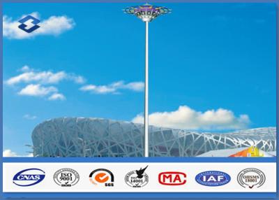 China Polygonal / Conical shape high mast lighting poles , Stadium Light Pole 24 mm Bolt diameter for sale