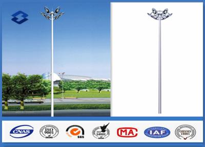 China Dodecagonal Hot dip galvanized led High Mast Light Pole 15m Height 5mm Thickness for sale