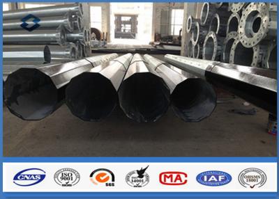 China Bituminous Painting Utility Power Pole / Hot Dip Galvanized Steel Telegraph Poles for sale