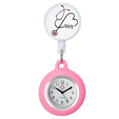 China Nurse Pocket Watch Cute High-grade Crystal Silicone Medical Watches Round Stationary FOB Clip-on Doctor Clock Hospital G for sale