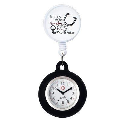 China Nurse Pocket Watches Cute High-grade Silicone Medical Watches Round Stationary FOB Clocks Clip-on Doctor Clock GIFT for sale