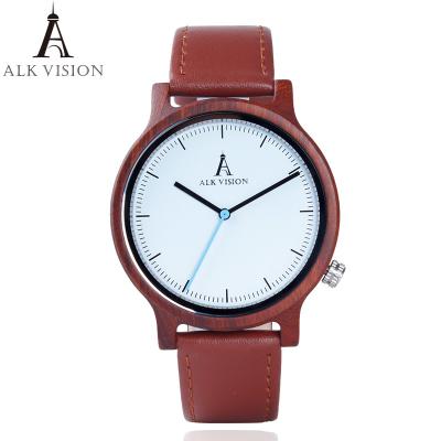 China Wood Watch male female ALK Wooden ladies Fashion Mens Wristwatch top luxury brand Women Wrsit Watches Leather band Clock for sale