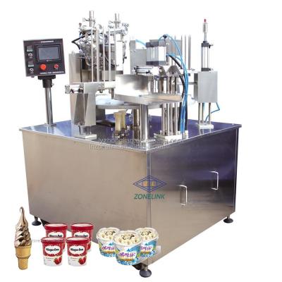 China Electric Driven Gelato Ice Cream Cup Filling Sealing Machine for Bottles Packaging en venta