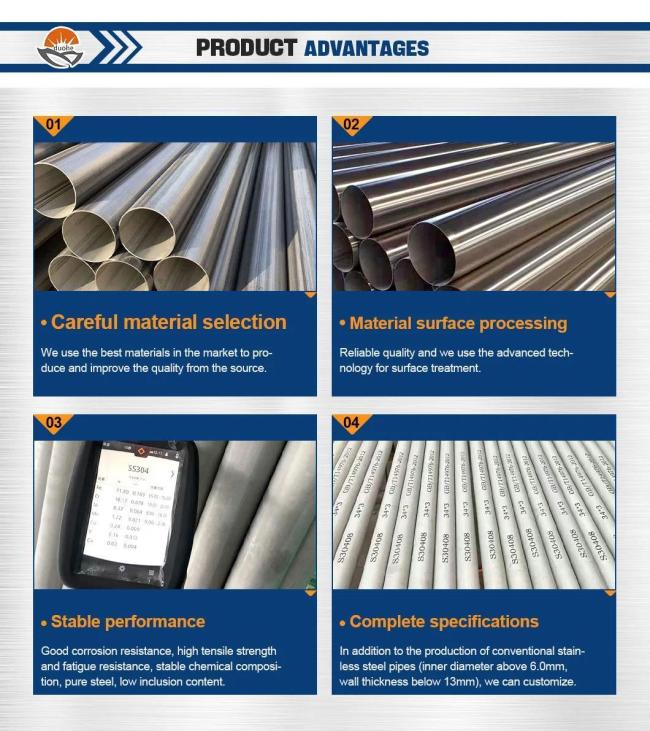 ASTM 201 304 304L 316L Corrosion Resistant Round Polished Seamless/Welded Stainless Steel Pipe and Tube Prices