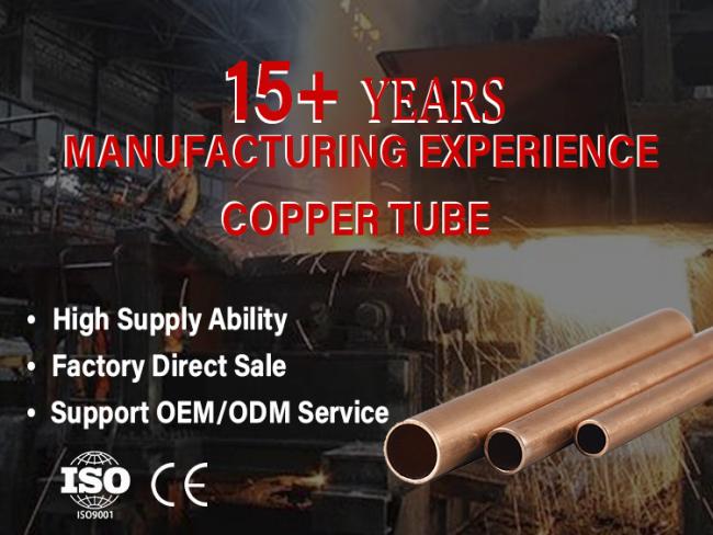 C10100 C10200 C11000 99.9% Pure Copper Water Tube Red Copper Heat Pipe