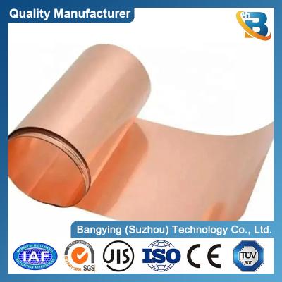 China Bandas de cobre 99,99% C11000 C1200 0.1mm Bobina de cobre suave / semi-dura para electrónica en venta