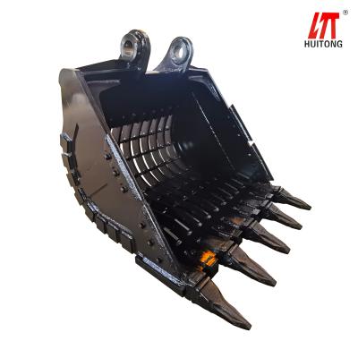 China Factory supply 20 ton excavator skeleton bucket with rocky teeth for sale