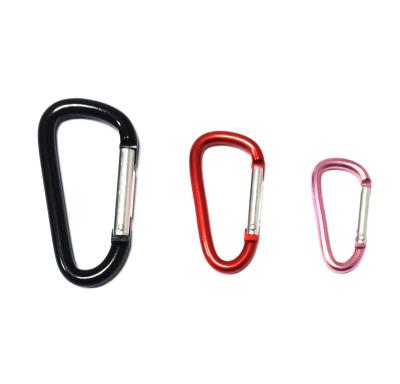 China D Shape Customized Small Carabiner Clips With Silk-Screen Printing Logo for sale