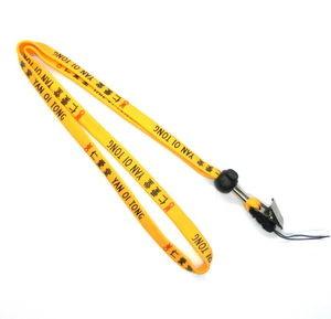 China Adjustable Yellow Cell Phone Neck Lanyard Professional 900 X 10 MM With Egg Hook for sale