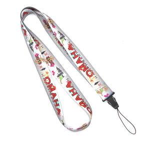 China Heat Transfer Print Grey Cell Phone Lanyard Neck Strap For Samsung Nokia Gift for sale