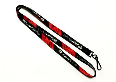 China Black J Hook Dye Sublimation Lanyards 10mm Wide For Camping Trade Show Exhibition Event for sale