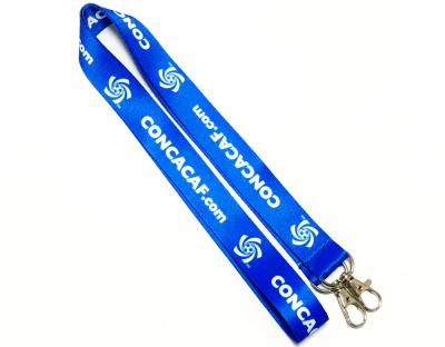 China Dye Sublimation Flat Polyester Lanyard Heat Transferred Process Double Metal Hooks for sale