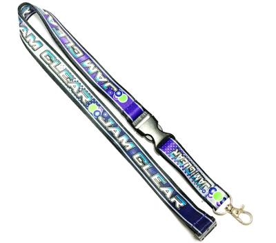 China Heat Transferred Screen Printed Lanyards Purple Grounding For Sports Competition Event for sale