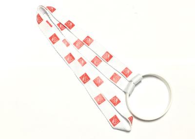 China Silk Screen Custom Polyester Lanyards Red Pattern Printing Silicone Wristband for sale