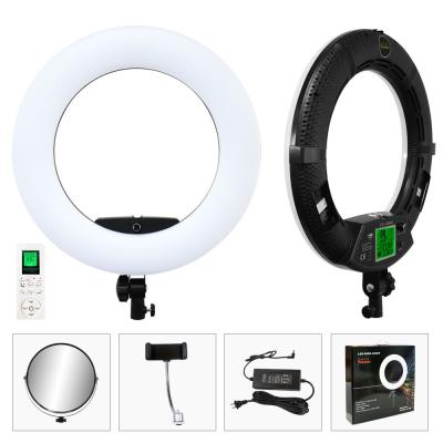 China Rohs 18 Inch LED Ring Light Remote Control Ringlight 45cm Selfie Makeup Accessories With Mirror for sale
