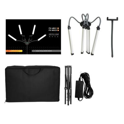 China Whole Set 8000lm 4 Arms Led Fill Light Flexible Hair Salon Makeup Lighting With Tripod for sale