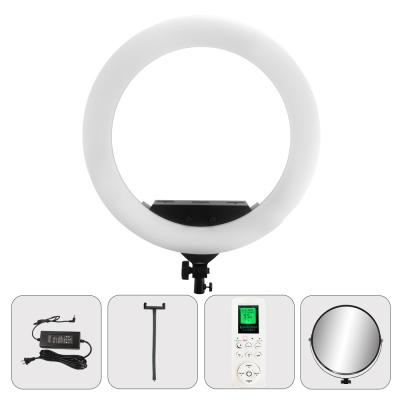 China 22 Inch Led Ring Light Lcd Diplay Screen Beauty Lash Lamp 100w Makeup Set Remote Control for sale