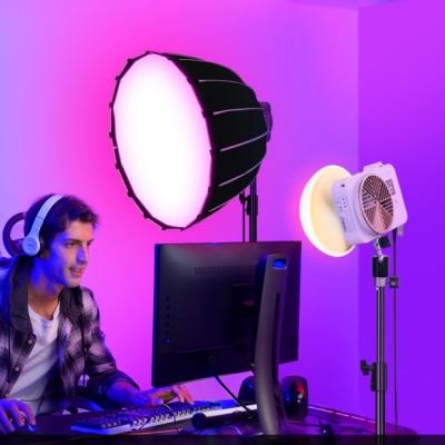 China Rgb Color Cob Video Led Fill Light With Softbox 2700k 7500k Battery Powered Indoor Studio Lighting Kit for sale