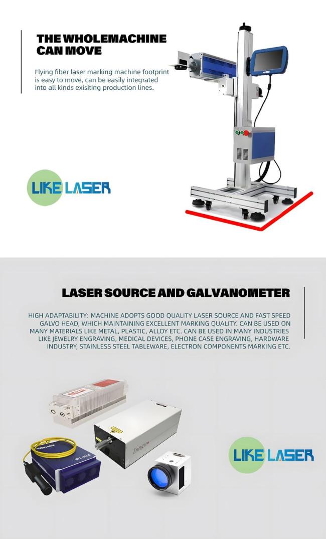 CNC 20W/30W/60W High Speed Split Type Portable High Precision Fly Fiber Laser Cutting Machine