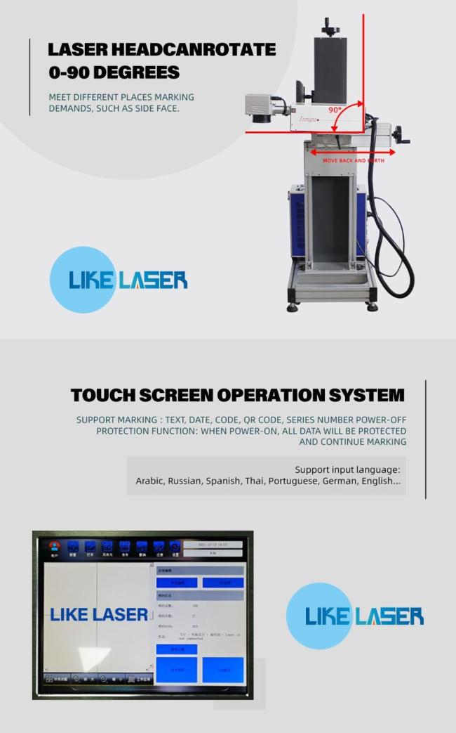 Online Flying Laser Marking Machine CO2 Laser Perfect Laser Flying of Plastics Wood Best Sale
