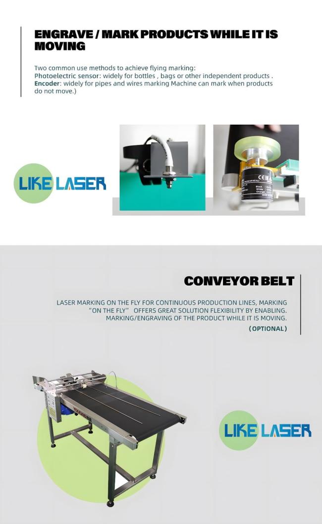 China Logo Printing Laser Machine Flying Laser Marking Machine 30W for Plastic Cable Wire