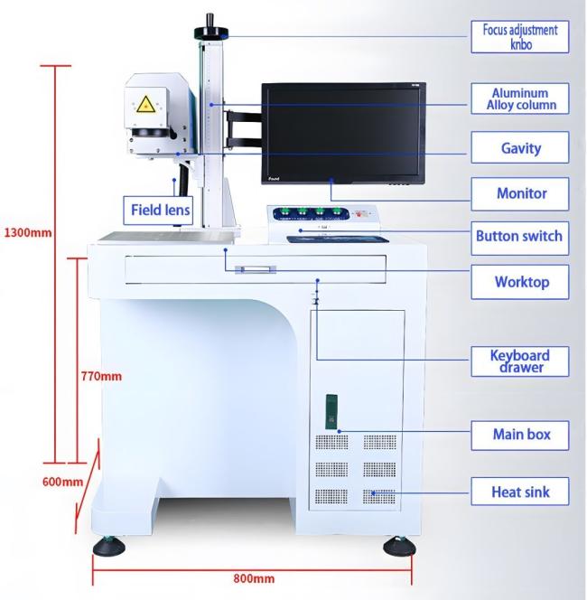 Enclosed Fiber Metal Printing Marking Machine / Color Laser Printer for Metal, Watches, Camera, Auto Parts, Buckles