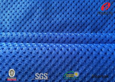 Chine tissu de maille de sports de 50D FDY Coolmax pour l'habillement rayant le bleu royal écologique à vendre