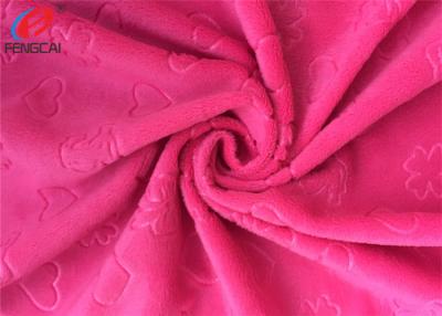 China 2mm Pile High Embossed Minky Plush Fabric , Soft Velboa Fabric For Baby Blanket for sale