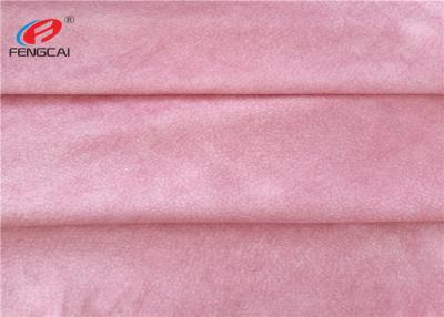 China Pink Color 100% Printed Suede / Faux Suede Fabric For Sofa , Eco - Friendly for sale