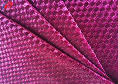 China Polyester Engraving Printing Knitted Stretch Velvet Fabric , Shiny Tartan Fabric for sale