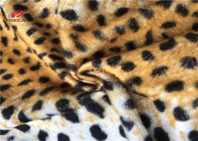 China Estiramiento del tejido de poliester del estampado leopardo 100 para los juguetes combinados modificados para requisitos particulares modelados en venta