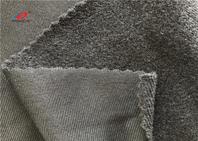 China Tela de nylon cepillada Coloure gris del punto del jersey de la tela del punto de Spandex para el gancho y el lazo en venta