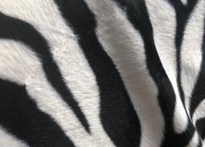 China Printed Zebra Stripe Short Hair Upholstery Soft Polyester Velvet Fabric for sale