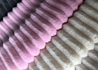 China Stripe Pattern 2mm Minky Plush Fabric Making Soft Toys for sale