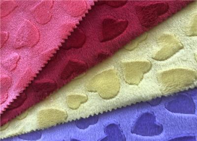 China Polyester Super Soft Embossed Heart Brushed Minky Plush Fabric For Blanket for sale