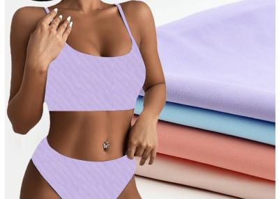 Chine Les guêtres de maillot de bain ont tricoté le tissu de Spandex de polyester de nervure à vendre