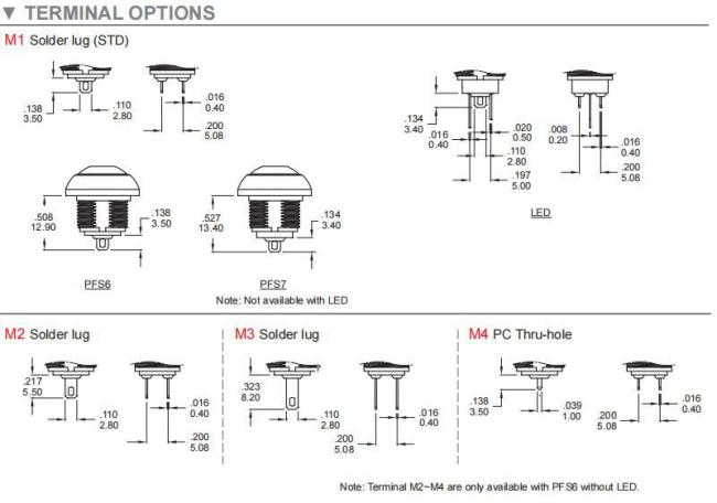 12mm Sub-Miniature Waterproof Momentary Push Button Switch