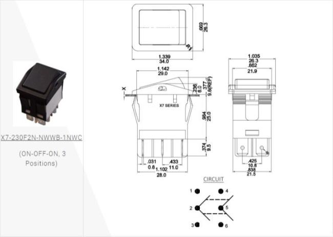 Yeswitch X7 IP67 Illumination Rocker Switch