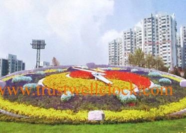 China city floral clocks with special large movement motor weather proof water raine proof maintenance free for sale