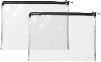 China Recyclable 12x8.7inch Zipper Money Pouch Transparent PVC Bags With Zipper for sale