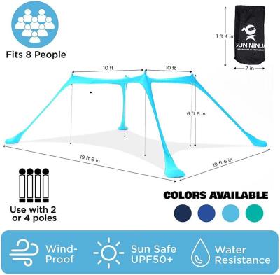 China Ultraviolet Proof  Beach Sun Shade Canopy 180GSM Lycra Material UPF 50+ for sale